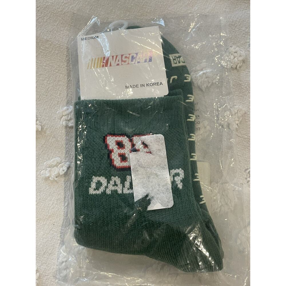 Dale Earnhardt Jr. #88 Mens Socks Green Socks Medium New In Package NASCAR